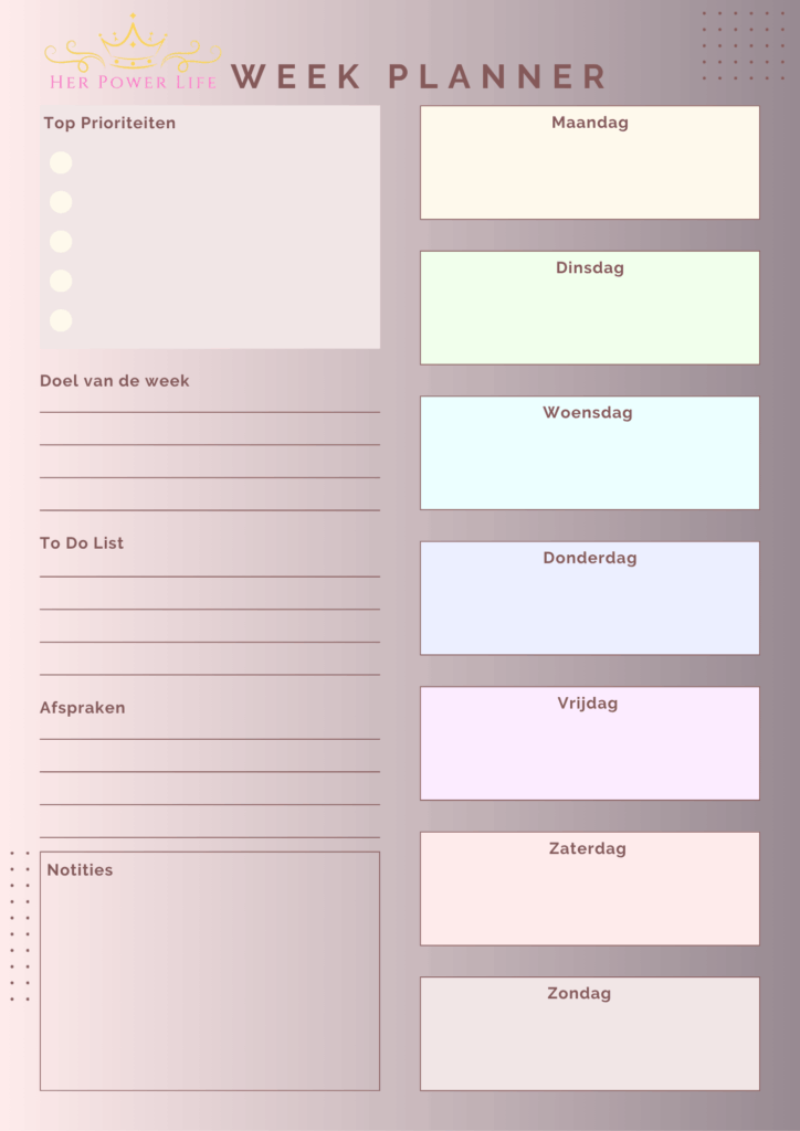 HER POWER LIFE Weekplanner