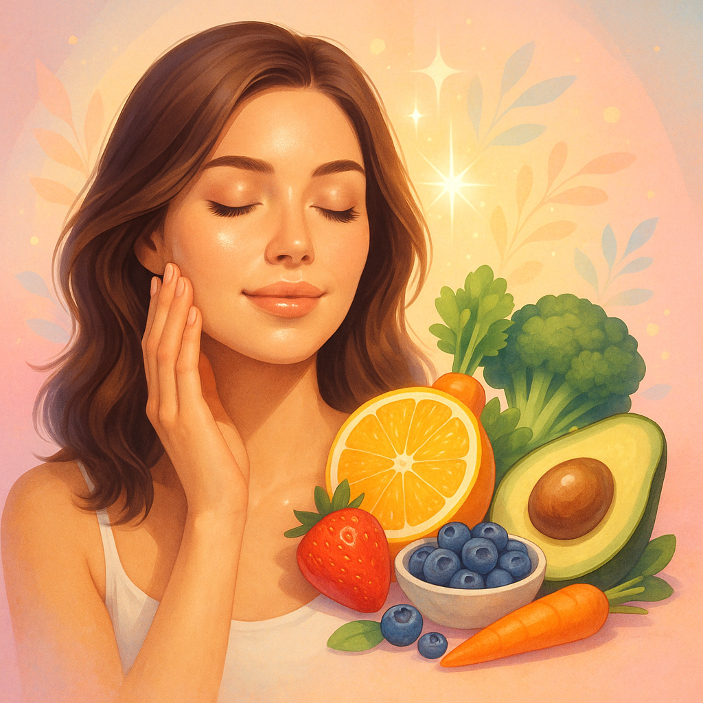 een vrouw met stralende huid